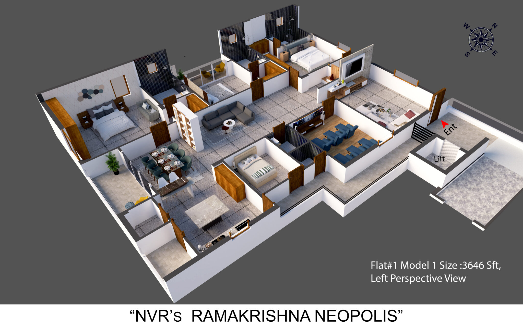 Flat-1 Left View