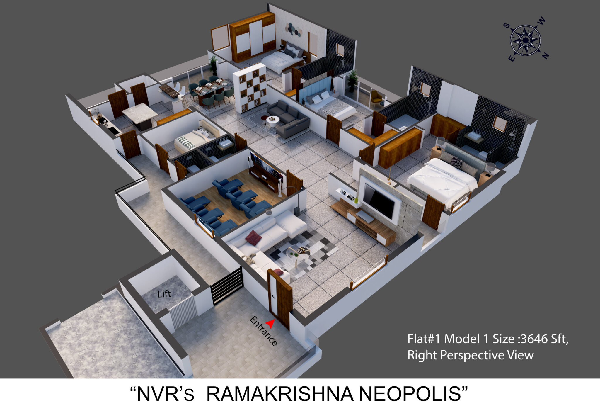 Flat-1 Right View
