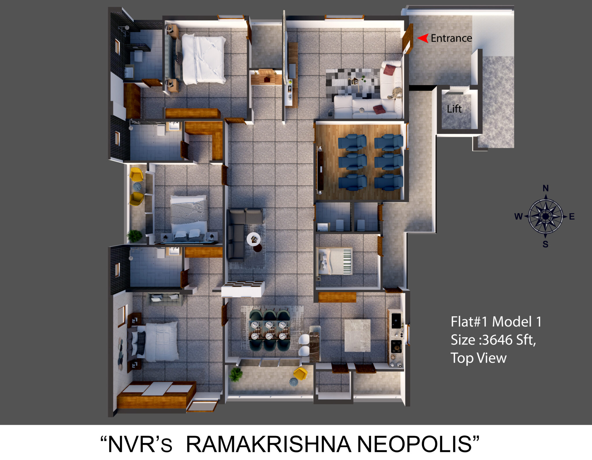 Flat-1 Top View