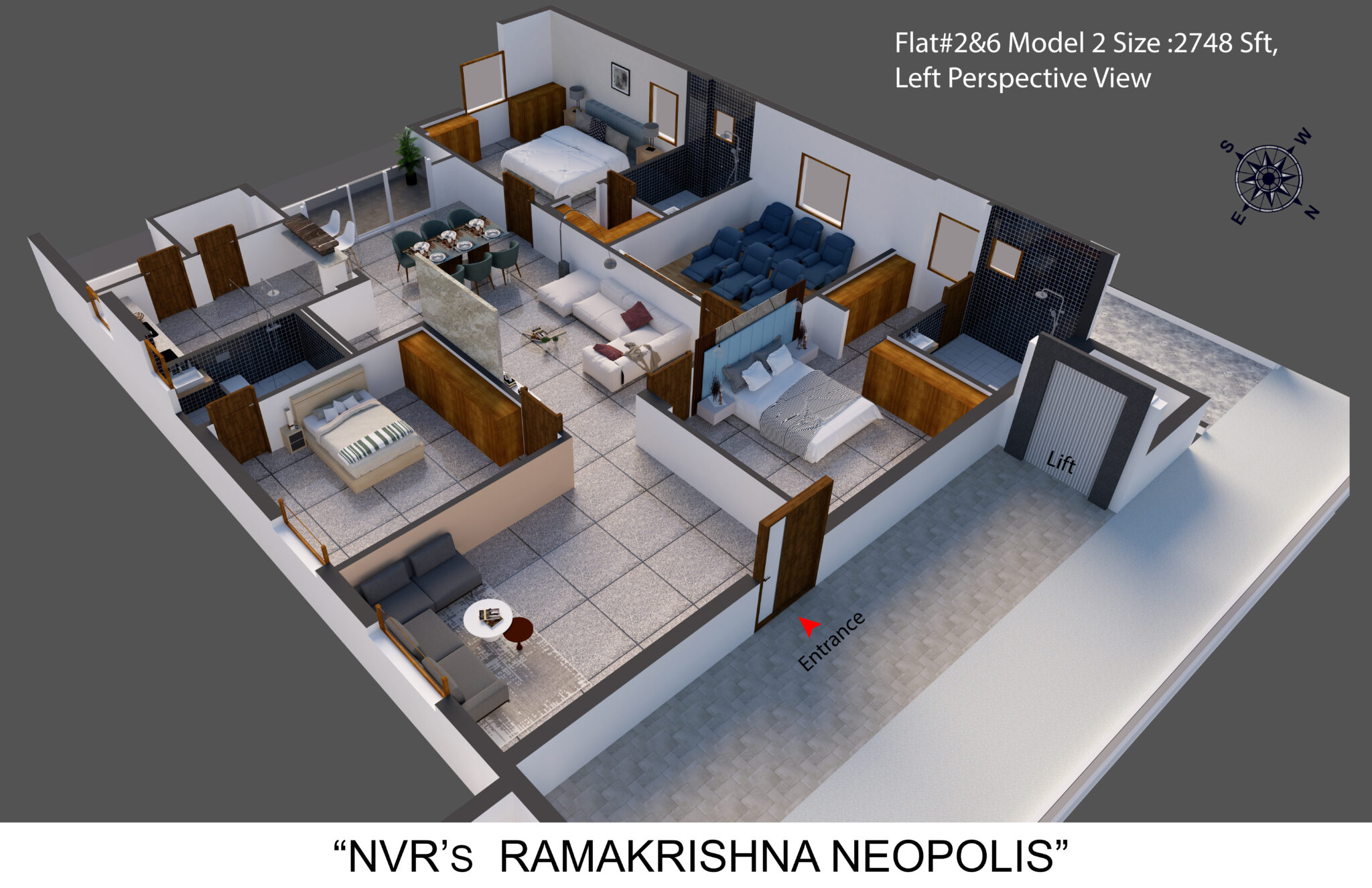 Flat-2,6 Left View