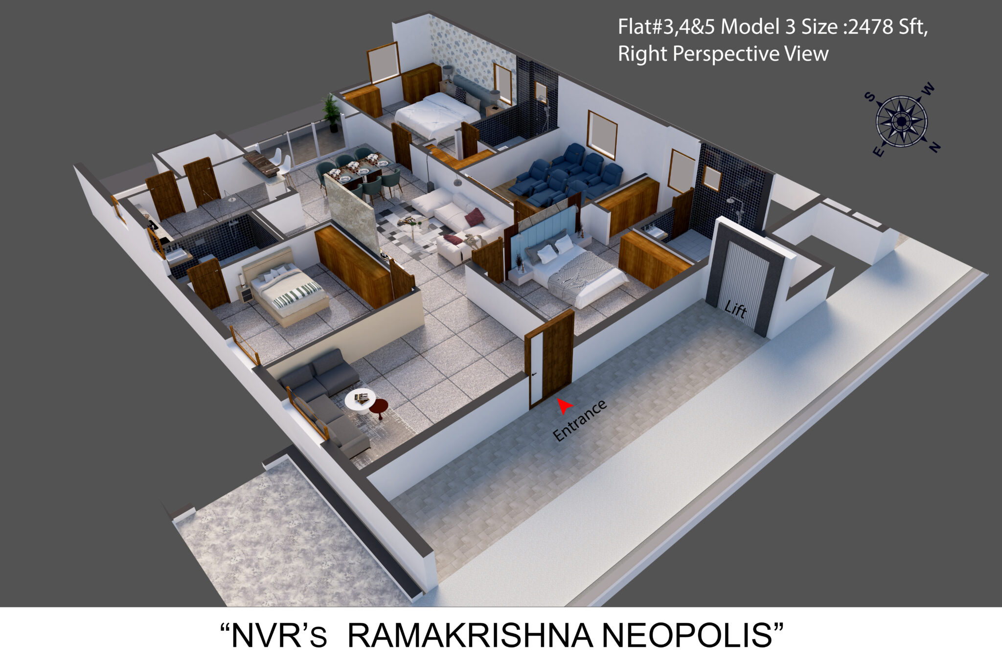 Flat-3,4,5 Right View