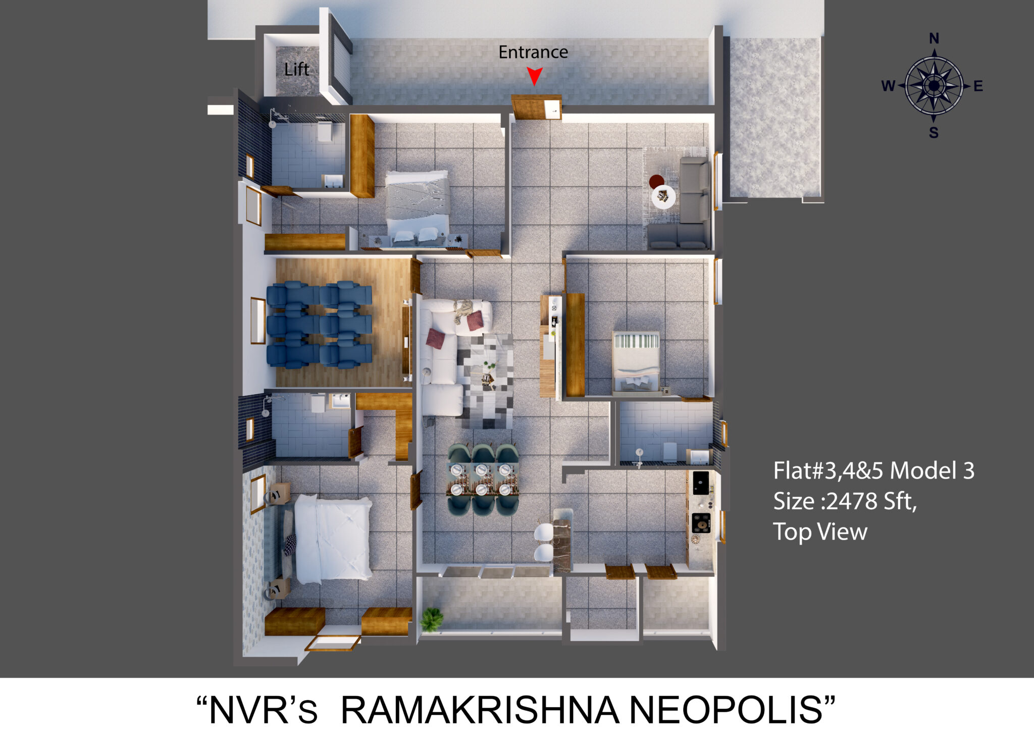 Flat-3,4,5 Top View
