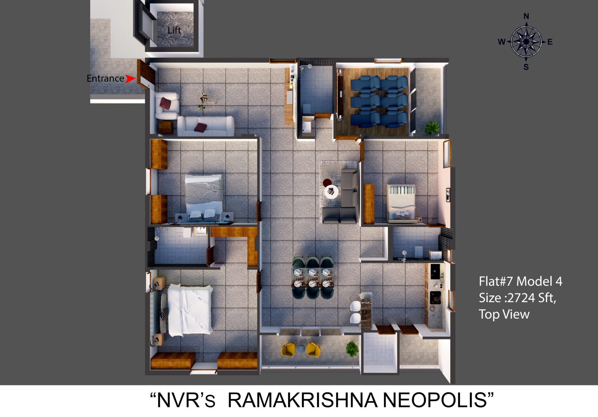 Flat-7 Top View