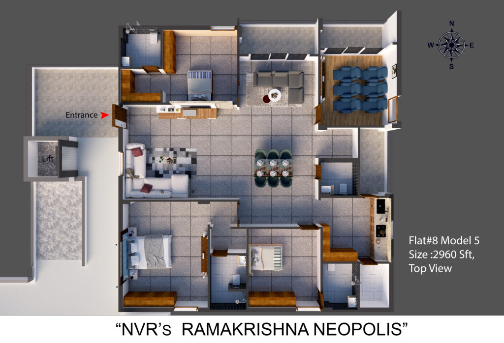 Flat-8 Top View